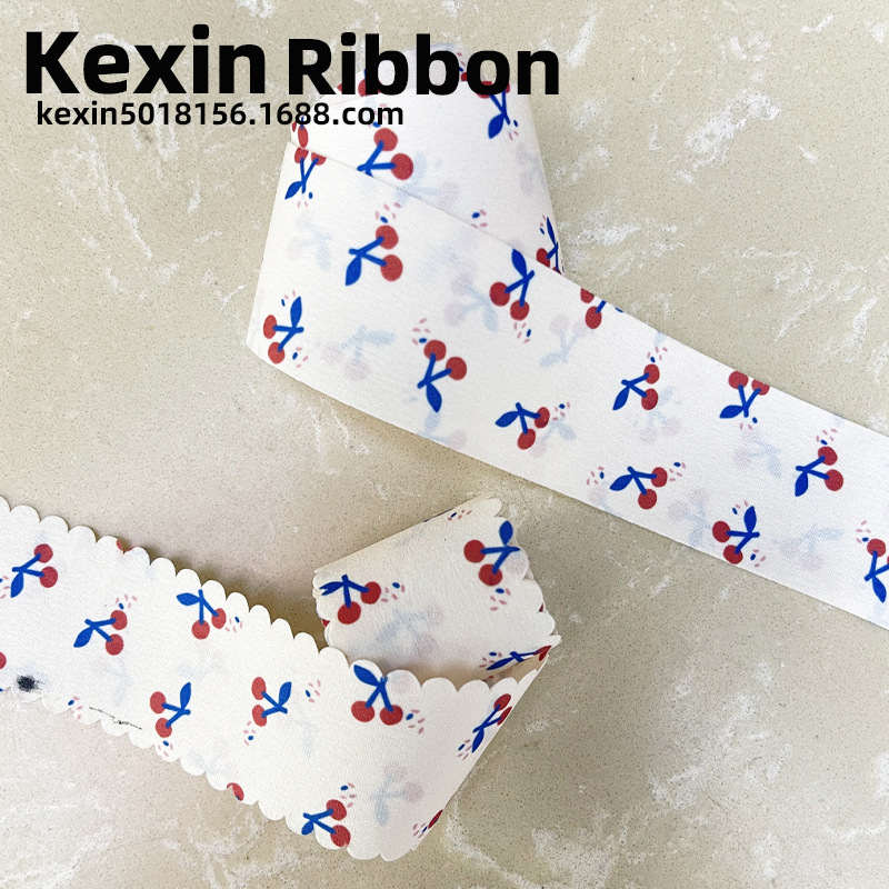 Kosin Webbing Cherry Ribbon Handmade Diy Hair Accessories Bow Material Gift Box Bouquet Packaging Clothing Accessories Specification drawing