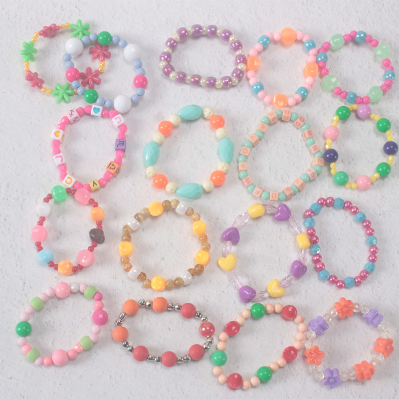 Cute bracelet for kids Colorful acrylic beads for girls Plastic pearl beaded beaded bracelet Flower bracelet