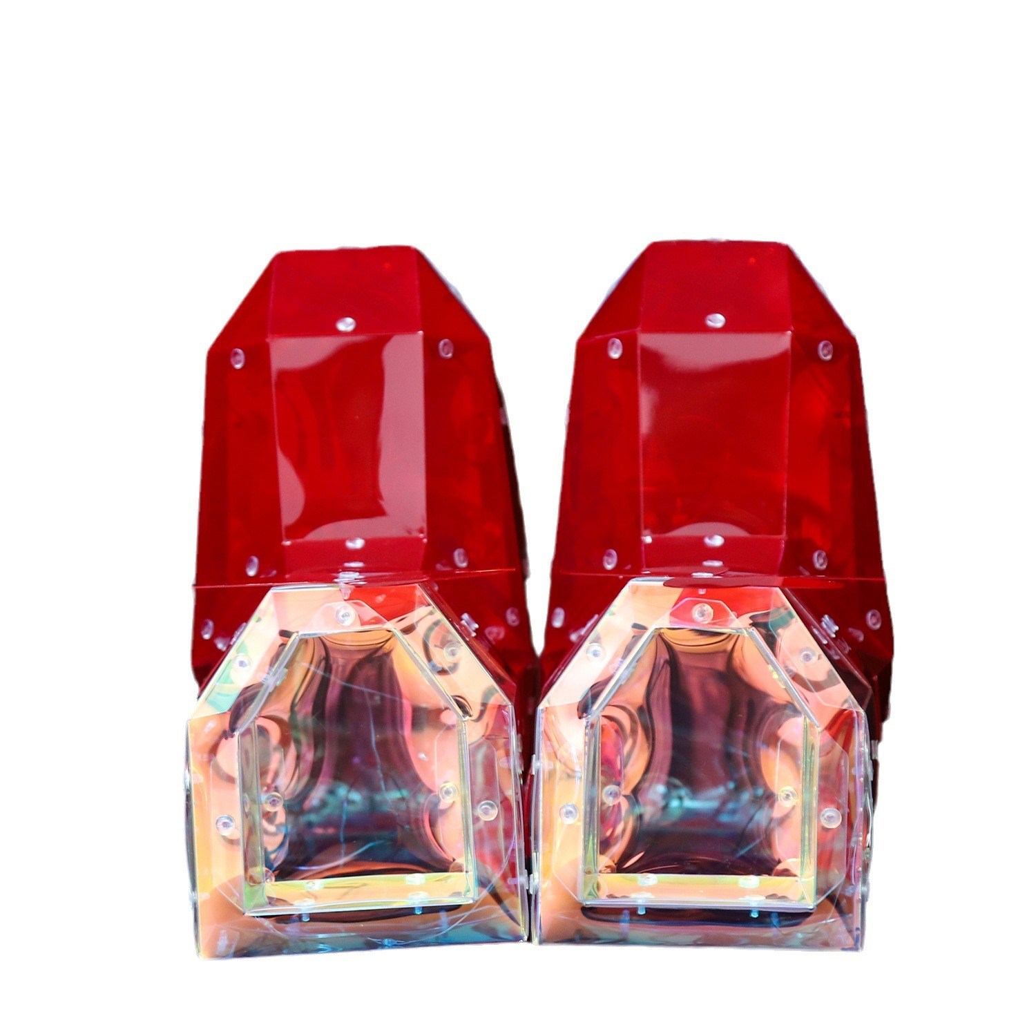 Creative Christmas decoration props, colorful led lights, Santa Claus shoes, ambient lights, gift ornaments Item Picture