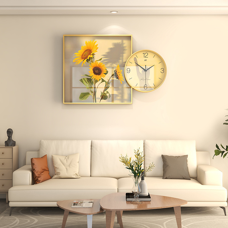Living Room Home Clock Wall Clock 2023 New High-End Fashion Wall Watch Creative Simple Atmosphere Clock Hanging Wall Application Scenario