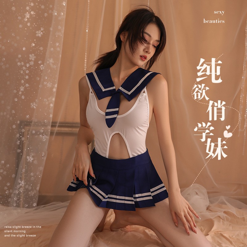 情趣内衣 制服套装开裆诱惑角色扮学院百褶裙水手服