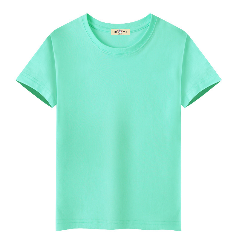 Summer round-neck T-shirt, candy-colored men's short-sleeved student class uniform, half-sleeved wholesale cotton advertising shirt, multi-color short-sleeved men Item Picture