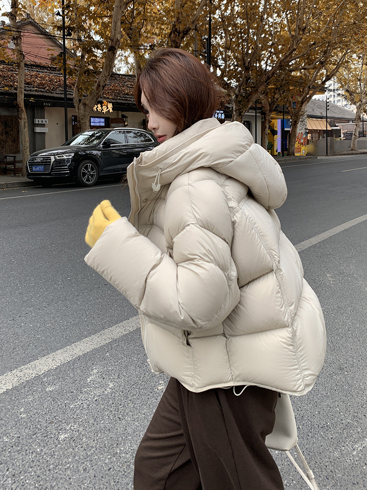 裳初90白鸭绒泡芙羽绒服女2025新款连帽面包服加厚羽绒外套平湖详情5