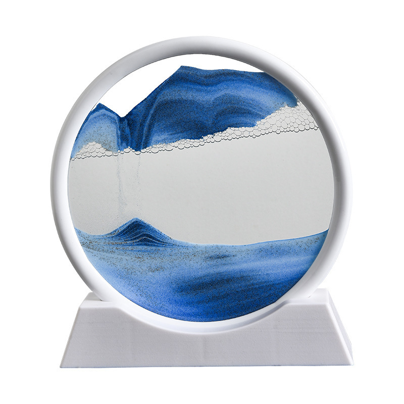 Creative hourglass moving sand painting decoration living room tabletop wine cabinet decoration Office furniture housewarming glass crafts Item Picture