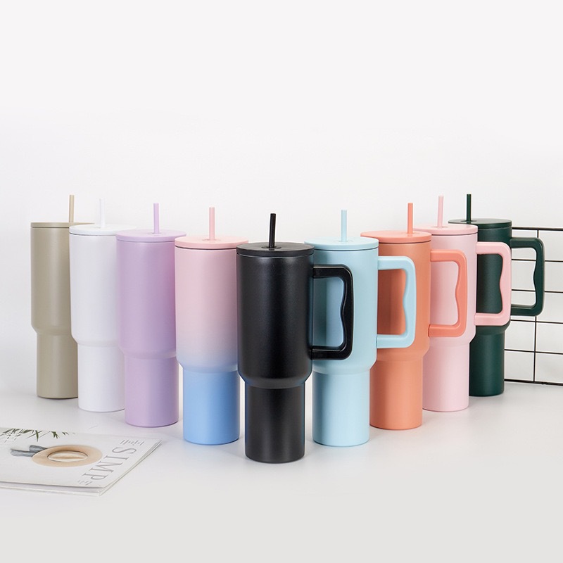 40oz Ice King Car Cup with handle, large-capacity 304 stainless steel Ice King Cup, outdoor portable car insulated cup