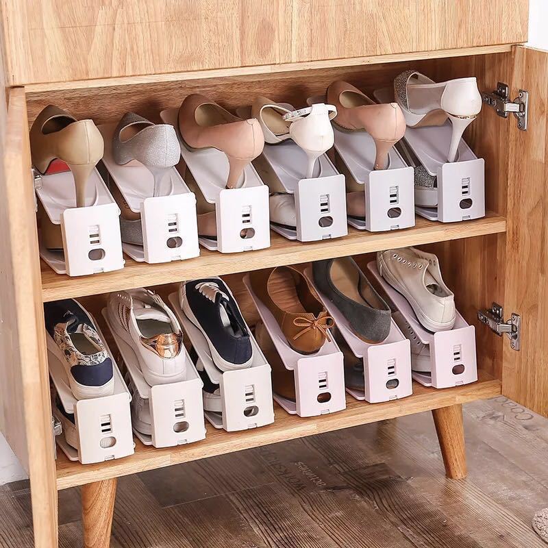 Three-Speed Adjustable Shoe Rack Double-Layer Shoe Rack Dormitory Slippers Household Shoe Cabinet Shoe Storage Rack details Picture