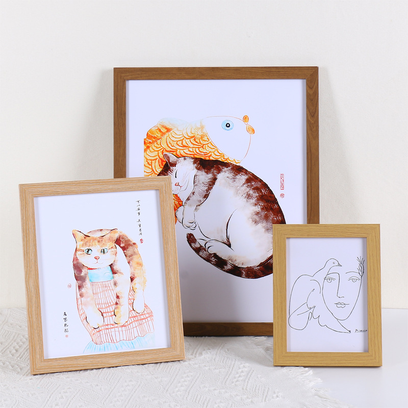 大尺寸木质相框批发挂墙照片墙4k8k书法长方形展示框简约装裱供应