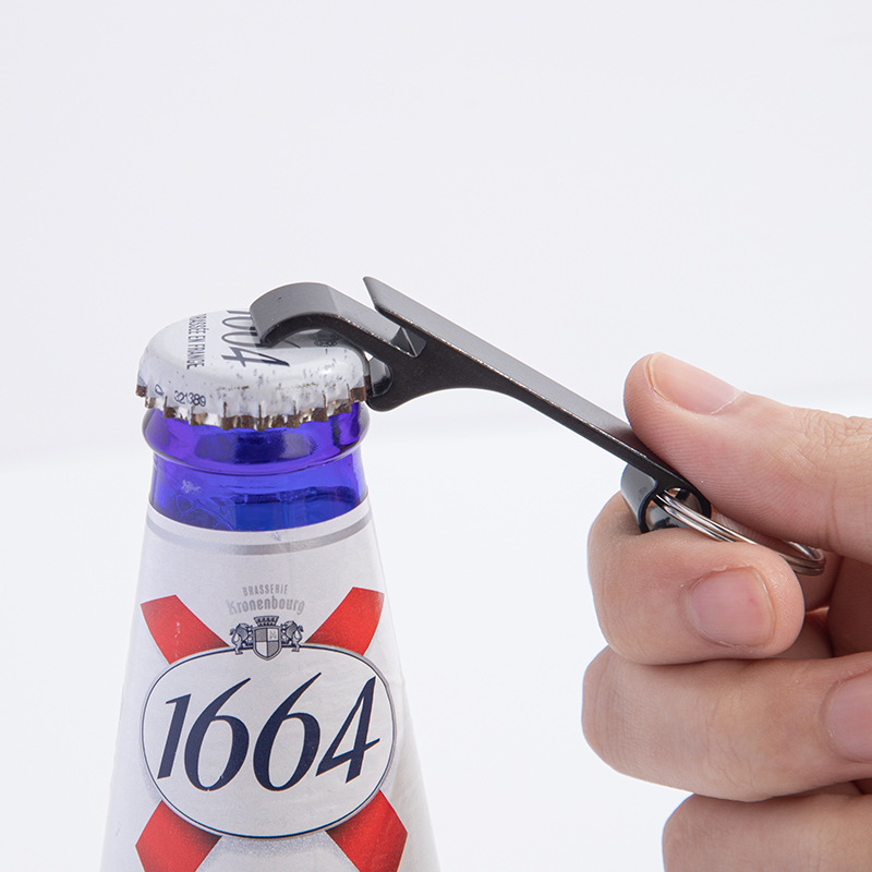 Aluminum alloy beer bottle opener, keychain, bottle screwdriver, small gift, laser logo Item Picture