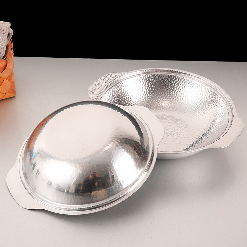 Stainless Steel Dry Ear Pot Sukiki Pot Hotel Abalone Plate Mixed Noodles Plate Spicy Fragrant Pot Plate Crayfish Plate Specification drawing
