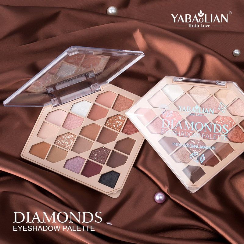 Yabolian Earth Color Eyeshadow Tray 22 Color Matte Pearl Glitter Glitter Waterproof Novice Niche Makeup Eyeshadow Tray