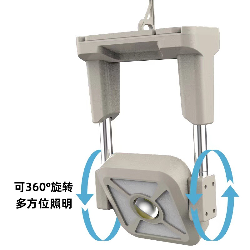 跨境新款多功能LED工作 太阳能充电带输出直播补光COB伸缩露营灯产品图