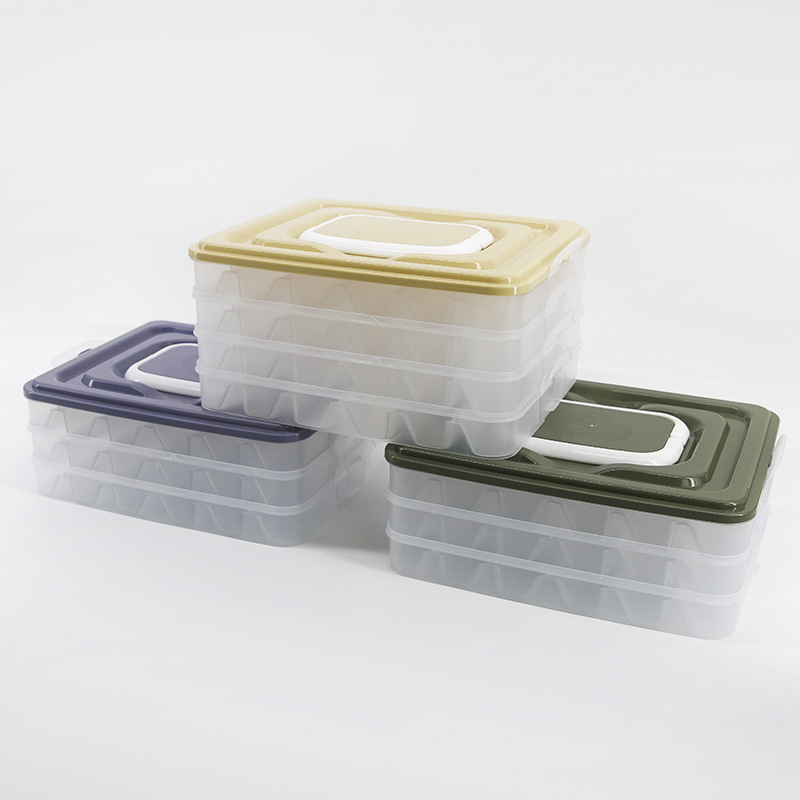 Household refrigerator fresh-keeping box, dumpling and wonton storage box, new color frozen dumplings, multi-layer quick-frozen and frozen dumpling tray details Picture