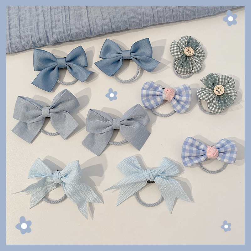 Children's hair tie, cute bow hair band, little girl won't hurt her hair. High elasticity, durable hair tie rubber band Specification image