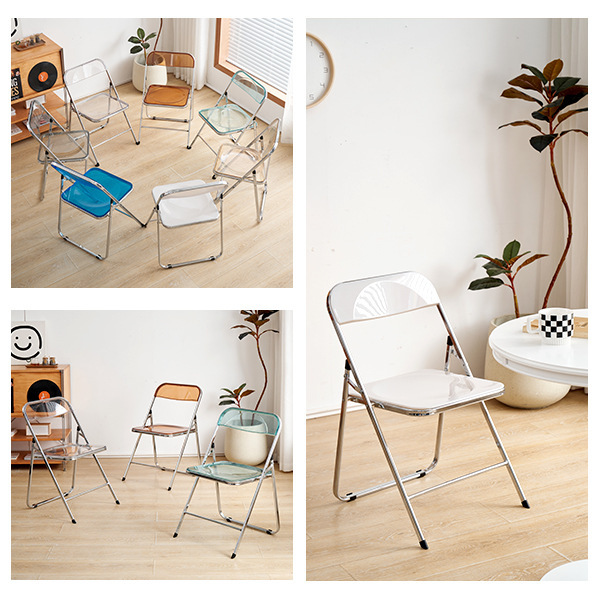 Colorful ins transparent folding chair Item Picture