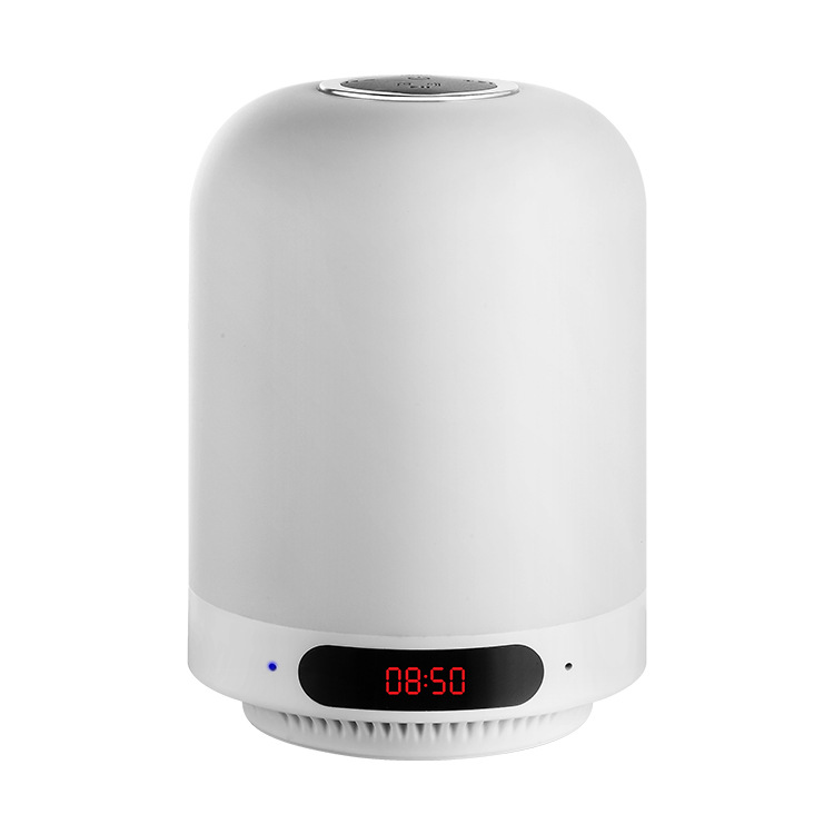 Touch Seven-color smart Bluetooth speaker, night light, alarm clock, TF card insert speaker, bedside lamp, Amazon cross-border factory Item Picture