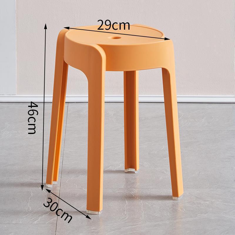 Fashion Simple Plastic Stool Thickened Home Extra Thick Can Be Stacked Long Sitting Comfortable Chair High Round Stool Bench In Stock Application Scenario