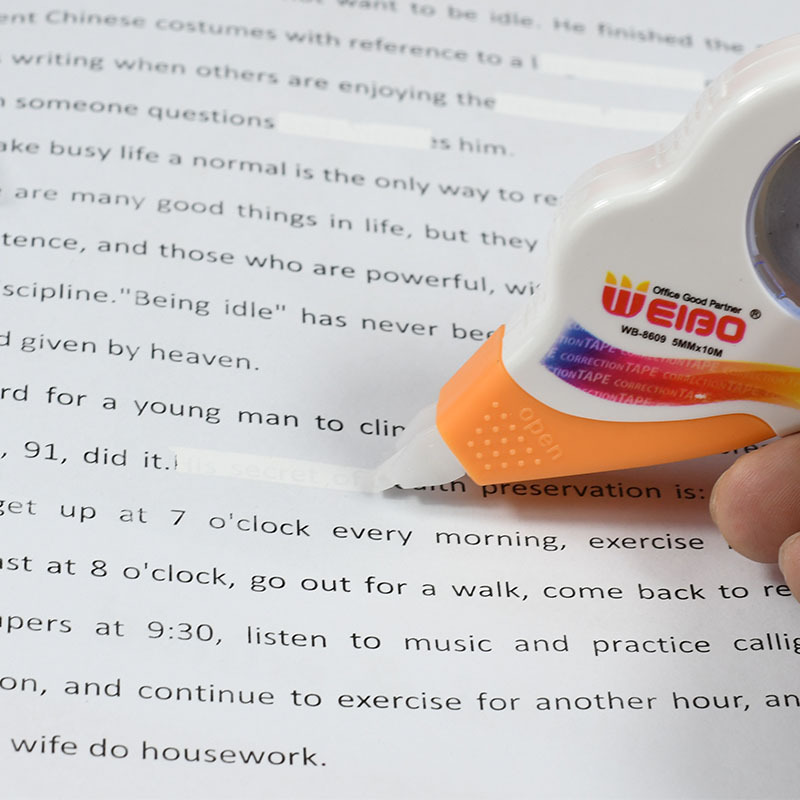 New stationery wholesale correction tape, creative student supplies, transparent large-capacity correction tape, error correction tape Specification image