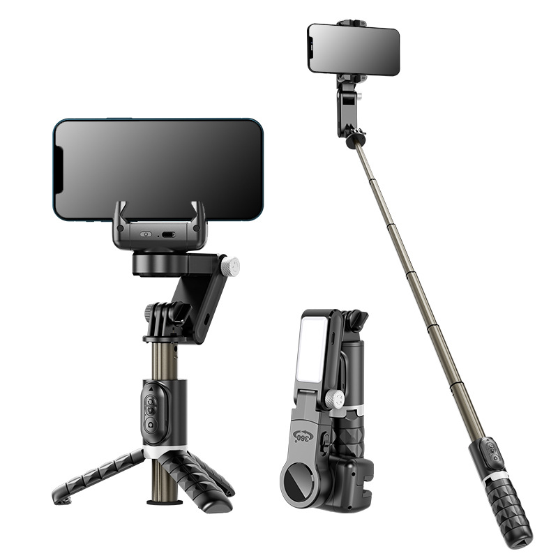 The New Mobile Phone Stabilizer Selfie Stick Panoramic Follow-Up Anti-Shake Q18 Handheld Ption-Head Stabilized Camera Live Fill Light Item Picture