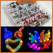 Cross border flash bellows decompression Christmas light pipe pop tube decompression light expansion tube wholesale