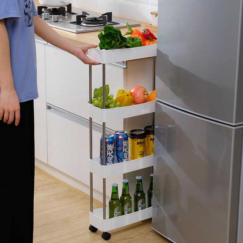 A mobile multi-functional fruit and vegetable storage rack and floor-standing trolley details Picture