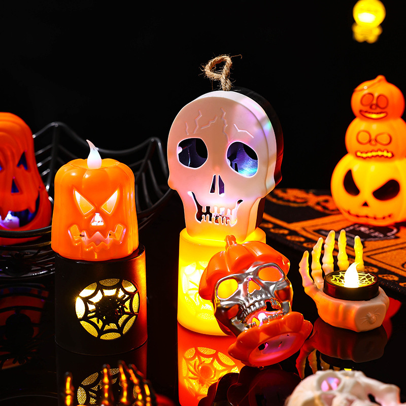 跨境万圣节装饰led南瓜灯发光挂件 halloween派对布置道具摆件