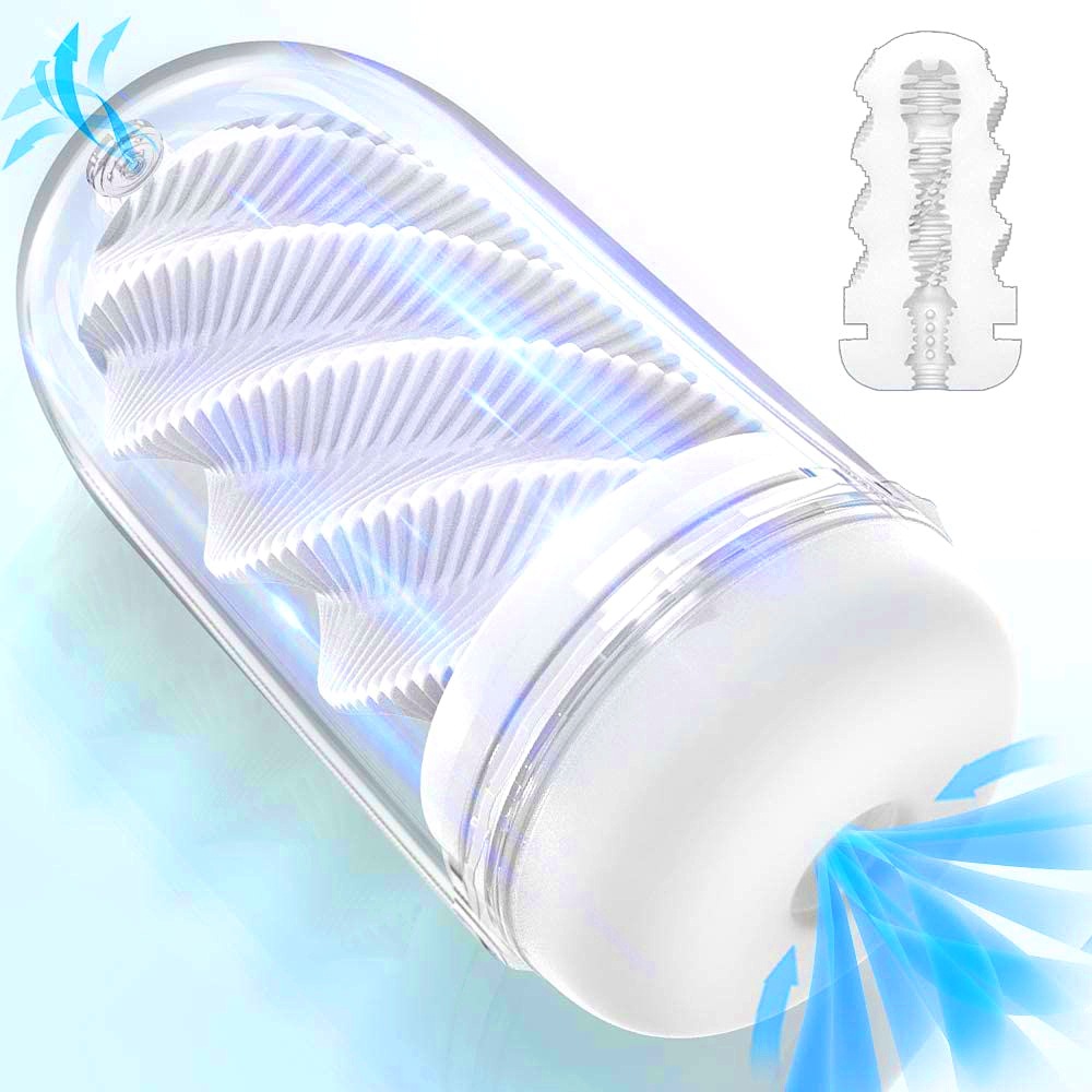 Men's self-priming breathing valve, airplane cup, spiral channel masturbation device, men's exercise device, adult products suction cup full figure