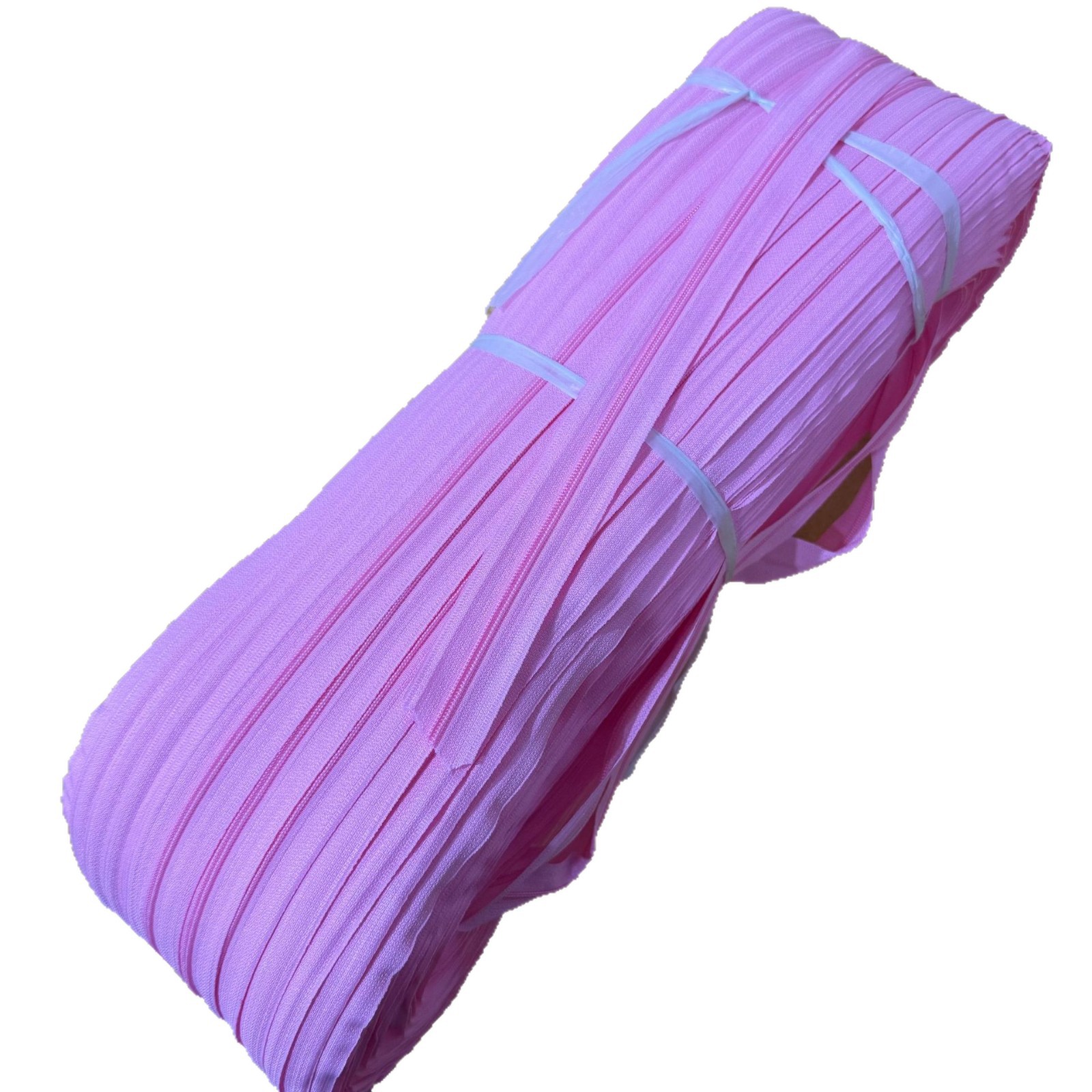 Wholesale of No. 3 and No. 5 pink zippers, nylon size zippers, whole rolls and bundles, backpacks, quilt covers, home textile nylon zippers Item Picture