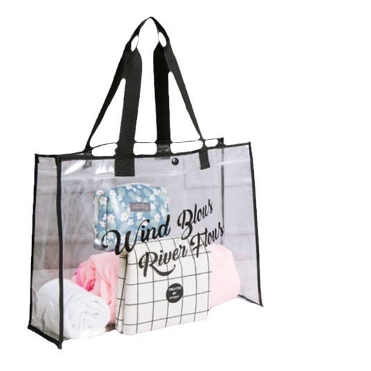 Multi-functional swimming bag, outdoor travel storage bag, transparent pvc large-capacity toiletry bag, waterproof hand-held beach bag Item Picture