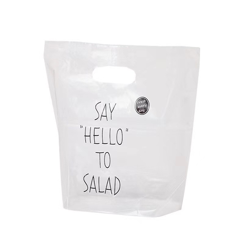 Wholesale transparent handbags for baking, desserts, bread, tea snacks, salads, high-transparency food, light meals, takeout packaging bags Application Scenario