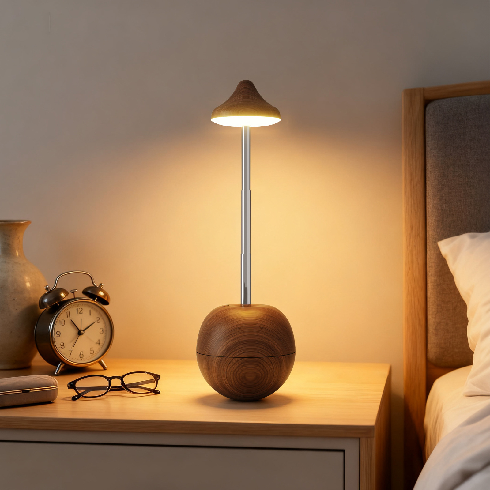 Cross-border creative hotel bedroom led night light remote control touch atmosphere decoration charging desk bedside lamp Specification drawing