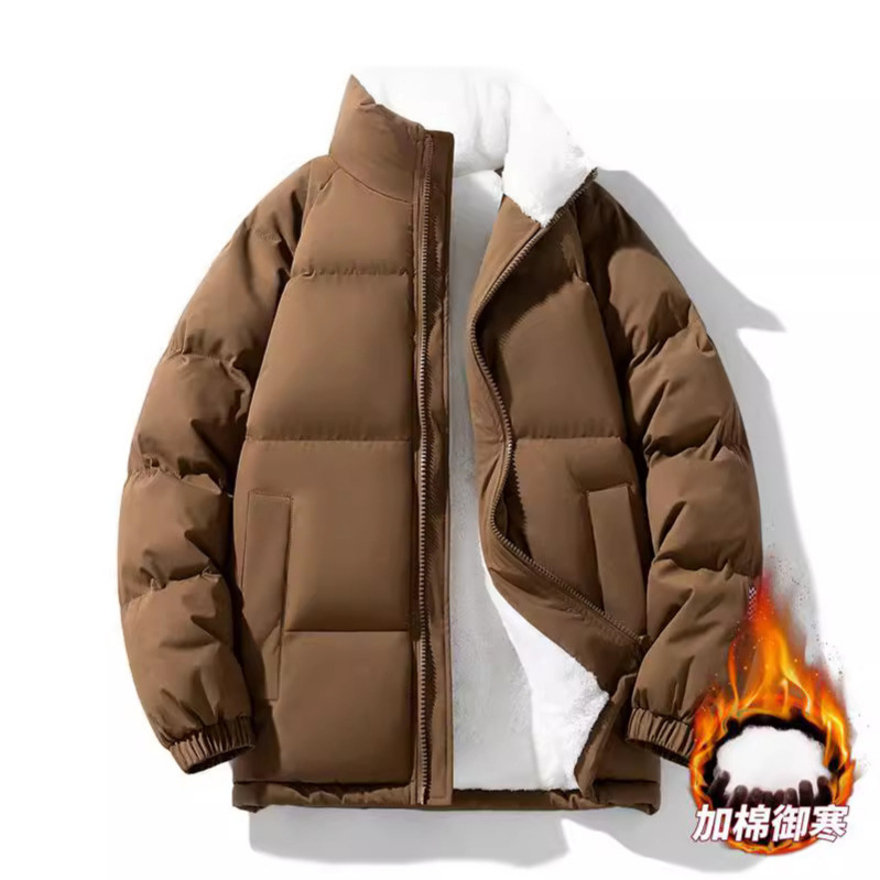 Winter lambskin cotton-padded clothes, down cotton-padded jackets, men's stand-up collar outdoor bread jackets, thickened warm coats, couple cotton-padded jackets Specification image