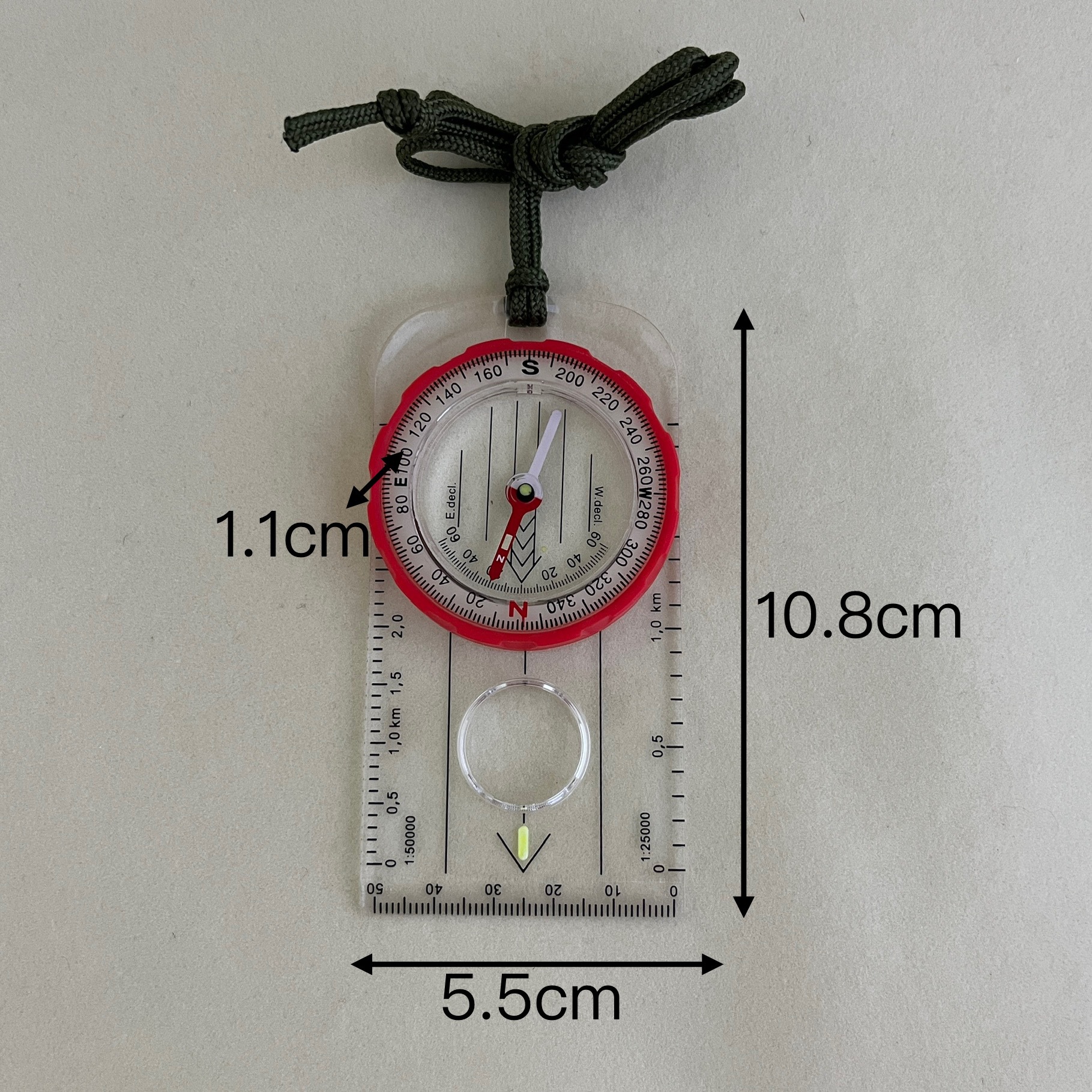 Cross-border supply DC47-7 outdoor multi-functional compass, compass, map ruler, scale ruler, in stock for the wild Specification image