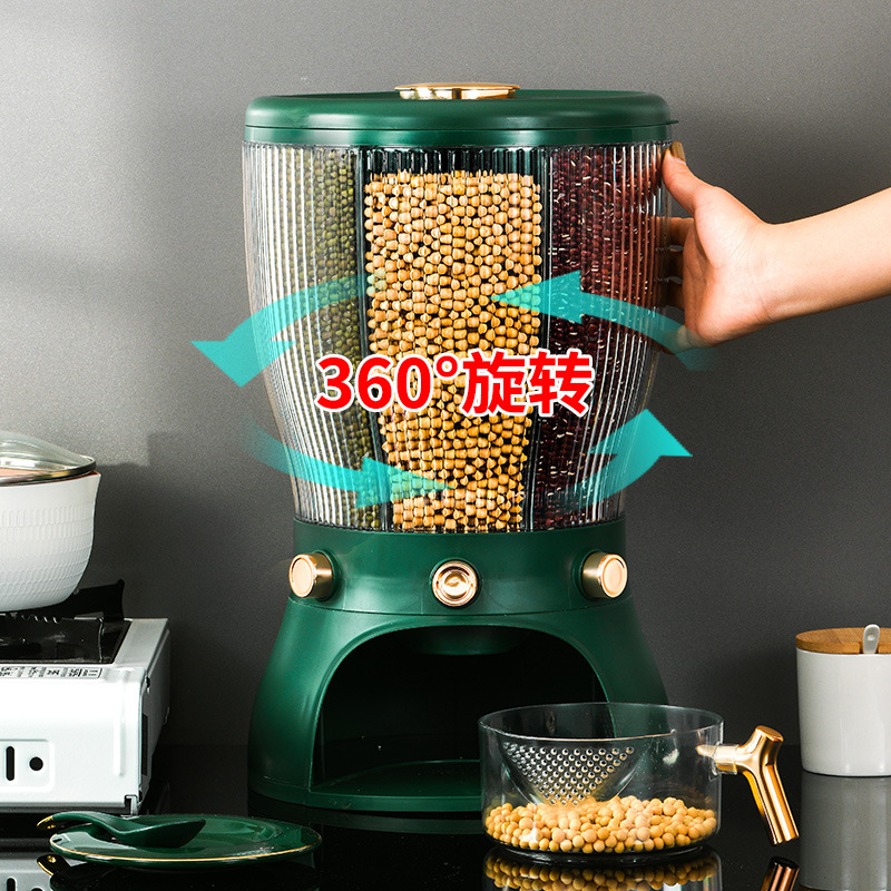Household 20-jin sealed insect-proof and moisture-proof plastic rice bucket, kitchen classified storage box for grains and cereals, 0755-3 Specification image