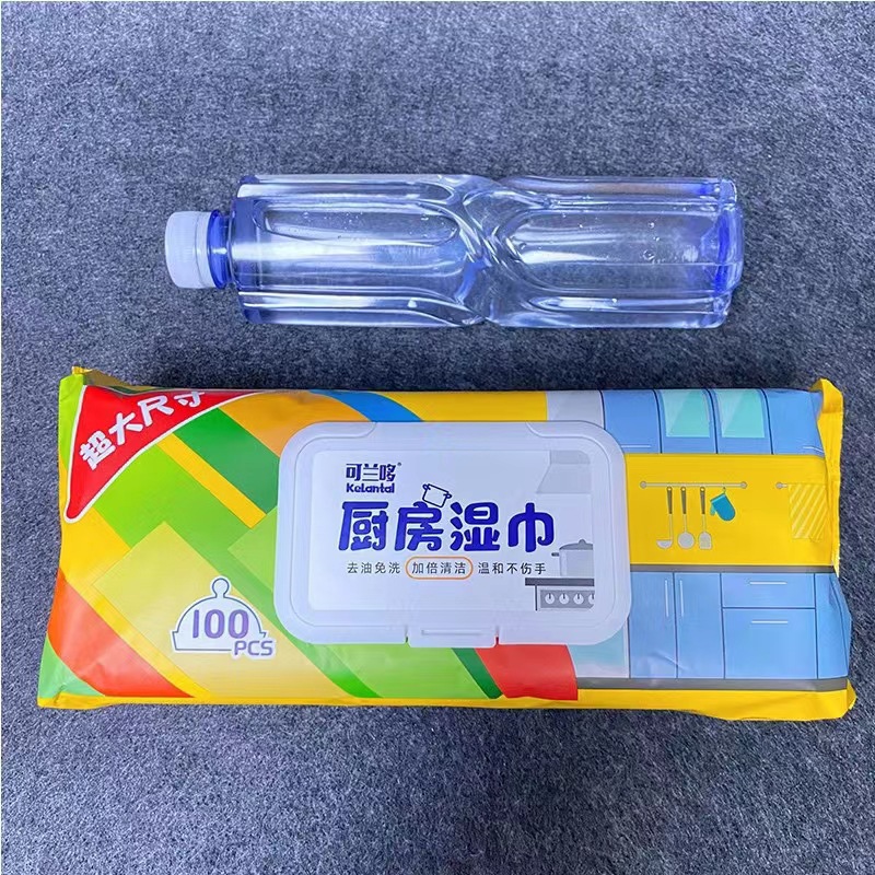 批发可兰哆厨房湿巾去油去污家用强力清洁湿纸巾去油污抹布加大厚