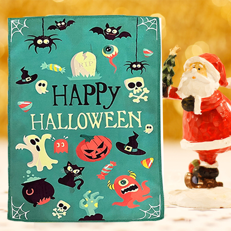 Christmas Gift Towel 32*45 Microfiber Printed Absorbent Face Towel Halloween Kitchen Hand Towel Custom Specification drawing