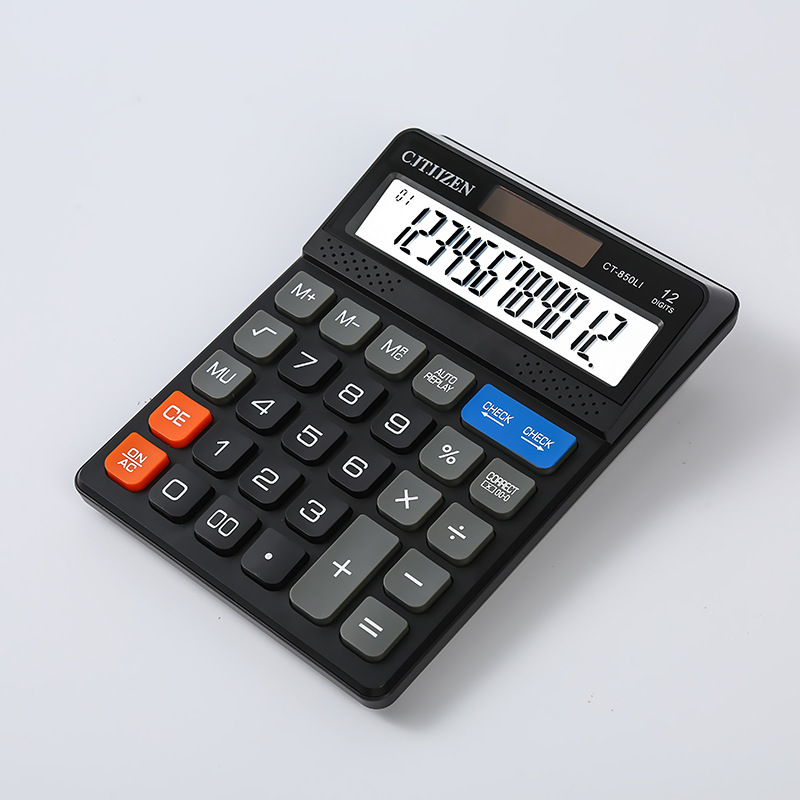 Wholesale CT-850Li computer 12-digit accounting, finance, business office, solar dual power calculator Application Scenario