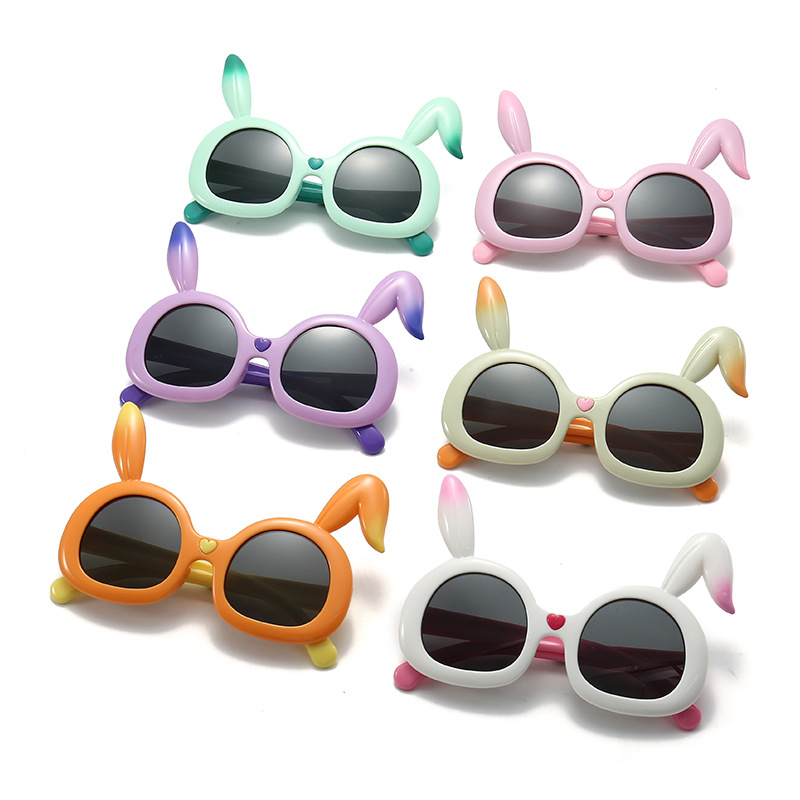 New Children's Sunglasses Cute Cartoon Rabbit Youth Polarizer Student Sunglasses Sunshade Mirror 8185