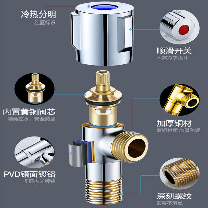 三角阀全铜冷产品图