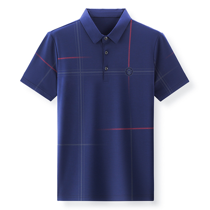 Luz negocios Polo hombre verano nueva versión coreana cuello de solapa bordado casual tendencia moda color sólido camiseta hombre manga corta Item Picture
