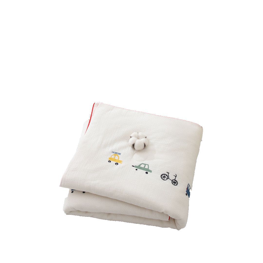 Summer pure cotton double-layer gauze air-conditioned quilt for newborns, washed and embroidered baby summer quilt Item Picture
