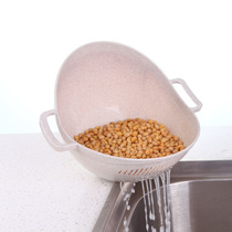 Wheat straw rice washing machine plastic rice washing sieve rice washing basin asphalt washing rice washing vegetable basket washing vegetable basket