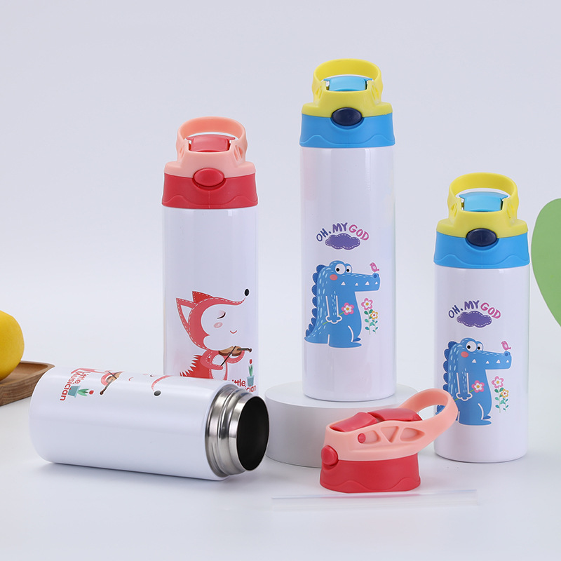 Creative cartoon 304 stainless steel insulated cup, vacuum student and children's straw cup, portable and cute travel cup details Picture