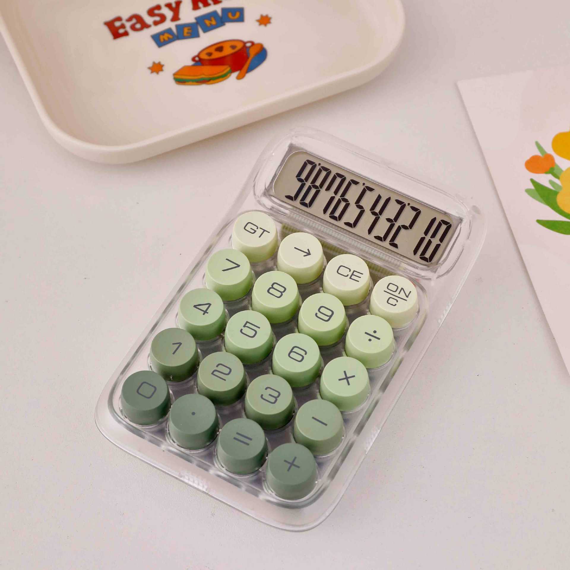 Transparent gradient color calculator, portable high appearance level student examination office calculator, large keys on the calculator Application Scenario