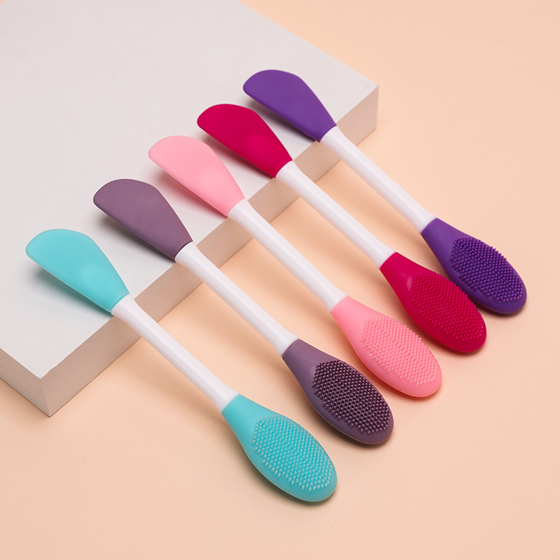 Double-headed silicone multi-functional mask brush, makeup brush, facial cleaning, massage, cleansing, and mud mask special, soft foam applicator, exclusively for export