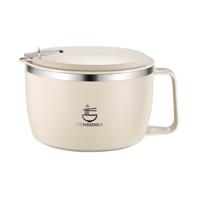 Instant Noodle Bowl Dormitory Students With Cover Can Drain Japanese Instant Noodle Ware Stainless Steel Canteen To Make Rice Instant Noodle Rice Bowl Item Picture