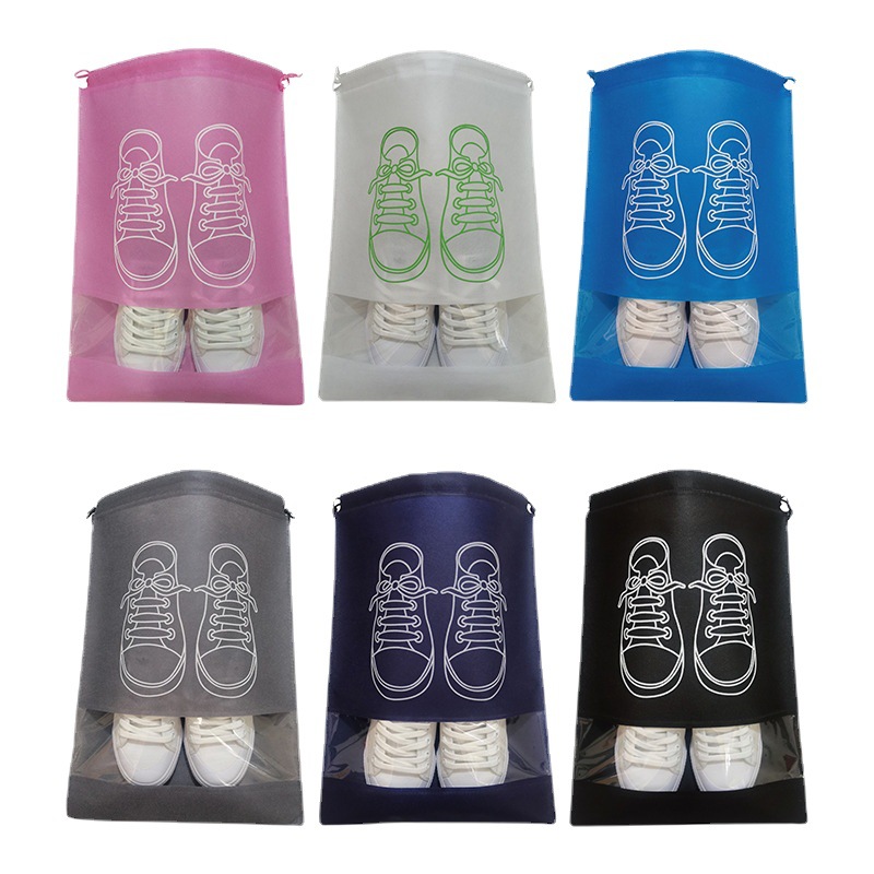 In-stock shoe storage bags, non-woven fabric drawstring bags, home and travel storage bags, dust-proof and eco-friendly bags, drawstring shoe bags Item Picture