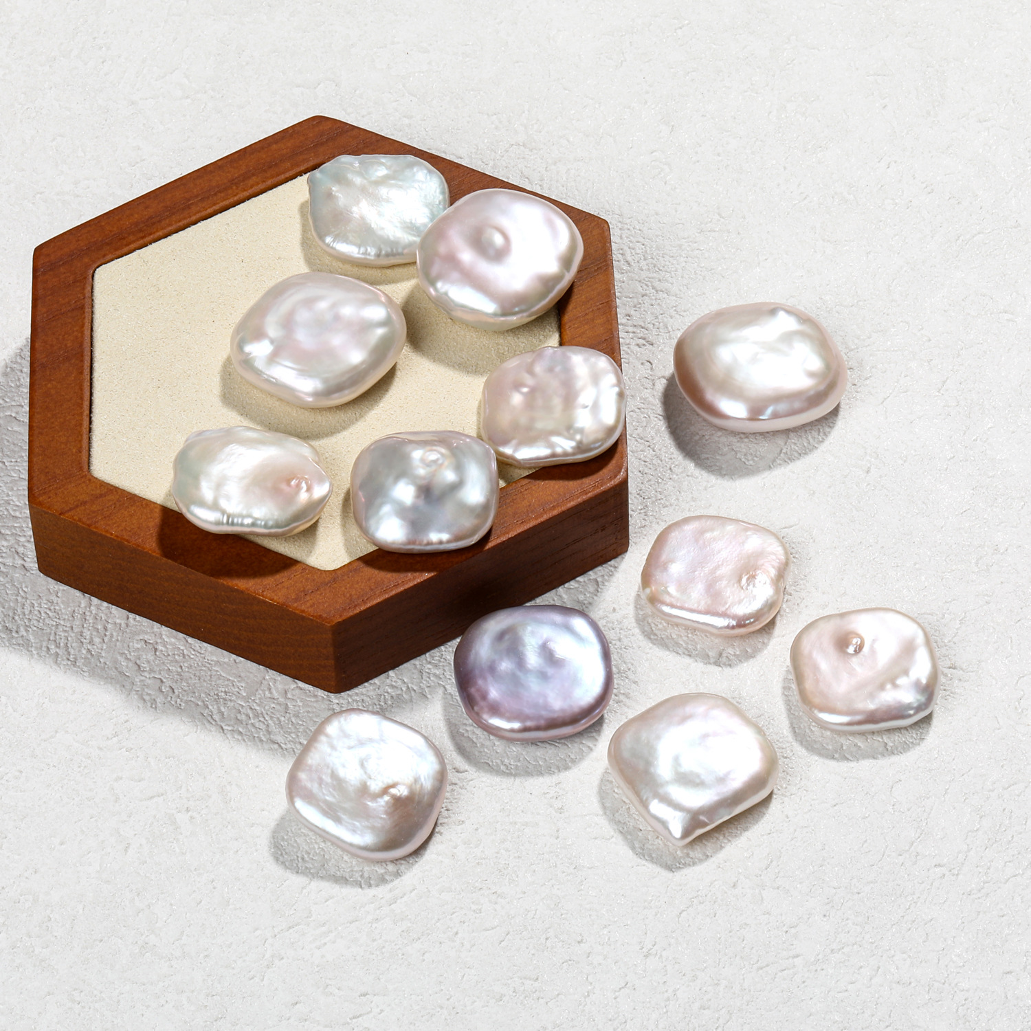 Wholesale of high-light Baroque large square loose beads, natural freshwater pearl bare beads, diy handcrafted materials in stock