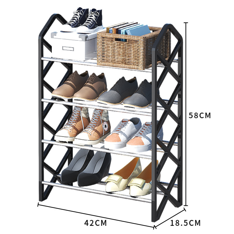 Simple and fashionable steel pipe shoe rack Specification image