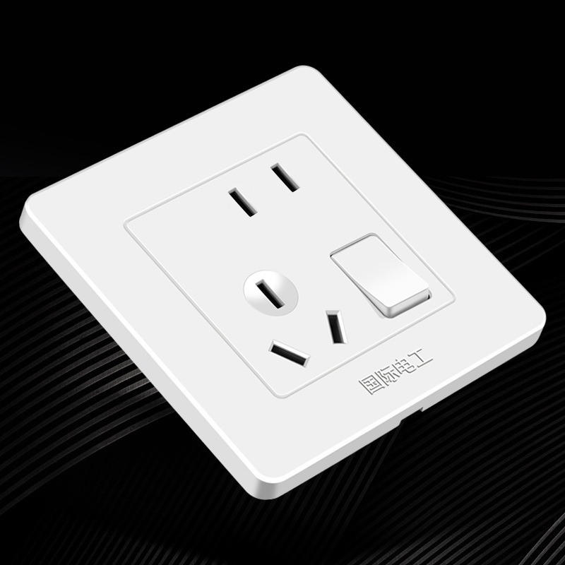 International Electrician white 86-type concealed socket panel multi-hole household five-hole 16-hole three-hole one-on single and double on switch details Picture