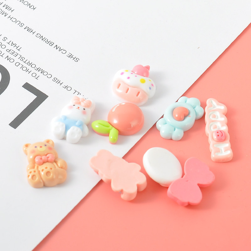 Mini cartoon shiny little rabbit diy cream glue, homemade phone case material, fridge magnet resin accessories wholesale details Picture